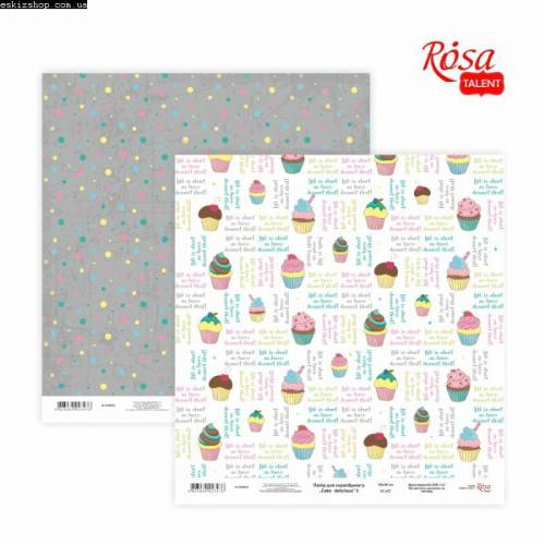 Бумага Rosa Talent с рис двухстор 30,48*30,48см 200г/м2 "Cake delicious" 5