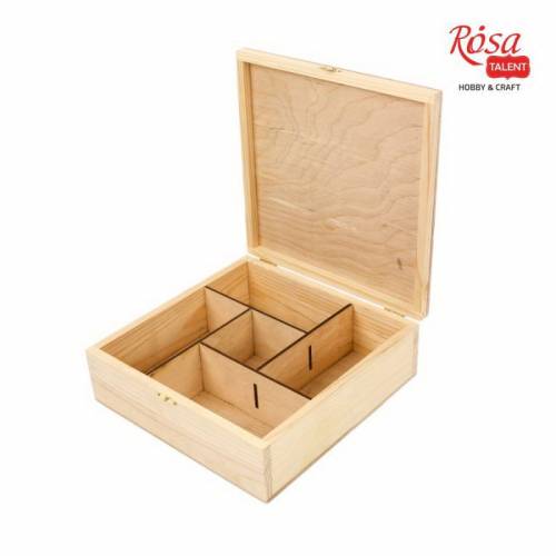 Заготовка Rosa Talent дер Шкатулка 24*24*8см 2725120 с замком 5 секций