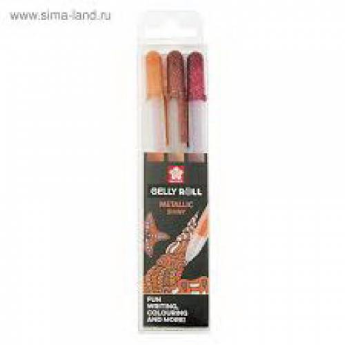 Набор ручек гелеевых Sakura 3цв Metallic Nature ШК...5858