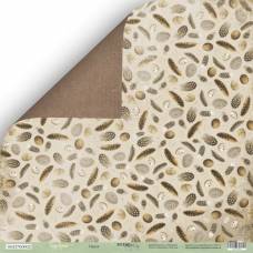 Бумага Scrapmir с рис двухстор 30*30см 190г/м2 SM3700002 Cozy Forest Перья