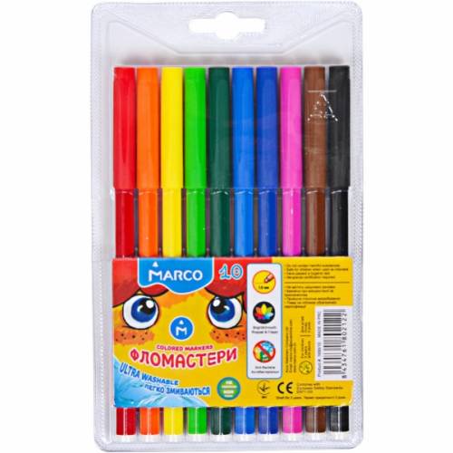Фломастеры Marco 1690-10FM 10цв Super Washable тонкие
