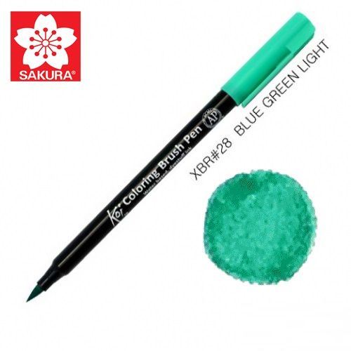 Маркер Sakura KOI Brush акварельный  № 28 зелено-синий