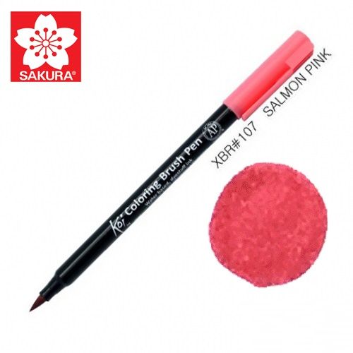 Маркер Sakura KOI Brush акварельный  №107 лососево-розовый
