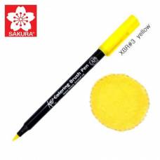 Маркер Sakura KOI Brush акварельный  №  3 желтый