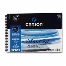 Альбом для акварелі Canson Montval 300г/м 13,5*21см 12 аркушів спіраль 