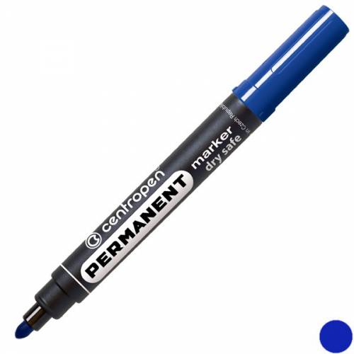 Маркер перманентный Centropen 8510 Dry Safe круглый 2.5mm синий