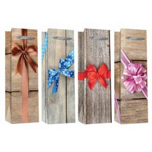 Пакет подарунковий UNS DV-BK-233 под бутылку 12,8*36*8,4см