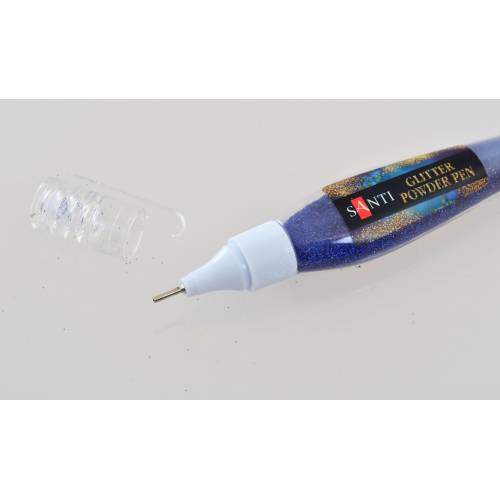 Ручка с глитером Santi для декорирования 10 г. 411743 голубой