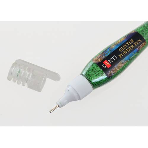 Ручка с глитером Santi для декорирования 10 г. 411741 зеленый