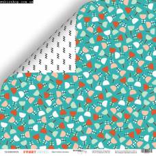 Бумага Scrapmir с рис двухстор 30*30см 190г/м2 SM4800001 Funny Friends Цветочная поляна