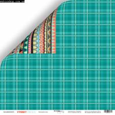 Бумага Scrapmir с рис двухстор 30*30см 190г/м2 SM4800005 Funny Friends Зеленый плед