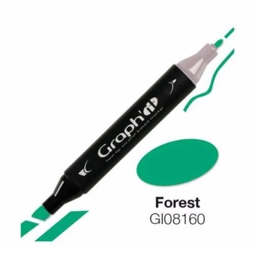 Маркер Graph'it двухсторонний 8160 Зеленый лес