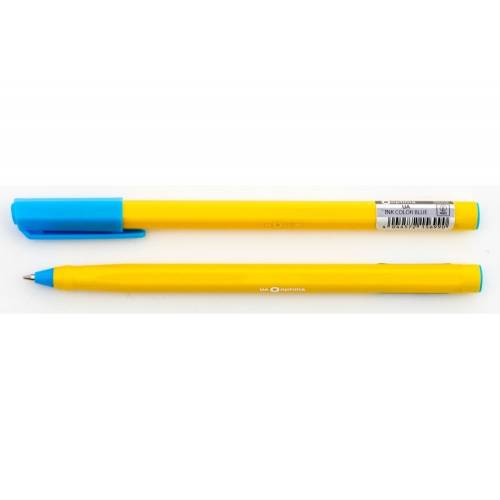Ручка Optima шар O15699  UA 0,7 mm. корпус жовтий, пишет синим