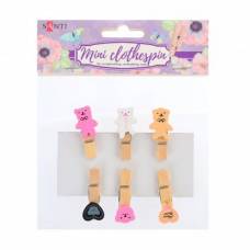 Декор. элемент: Прищепки TM Santi 742136 Happy bear набор 6 шт