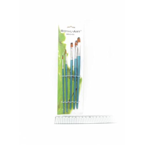 Набір пензлів Josef Otten синтетика 5шт Royal-Art 1937 (№1,2,3,4,5) 2 круглі+ 3 плоскі RA2606 