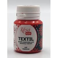 Краска  Rosa Talent акриловая для розписи ткани 20 мл 06 Красная