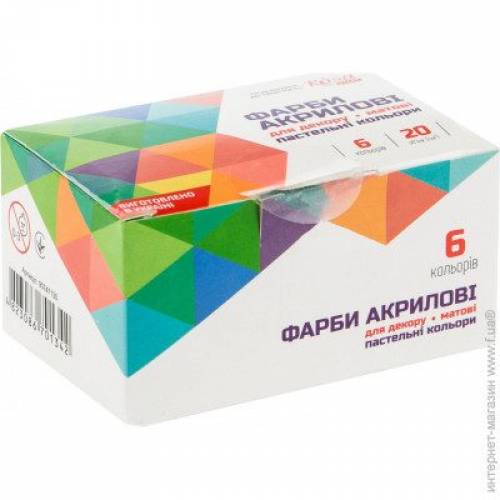 Набор акриловых красок Rosa Talent  6 цветов 20 мл матовые, пастельные цвета 90747130