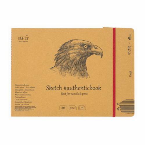 Альбом для эскизов Smiltainis Authentic 90г/м A5 24л крафт Альбом для эскизов Smiltainis Authentic 90г/м A5 24л крафт