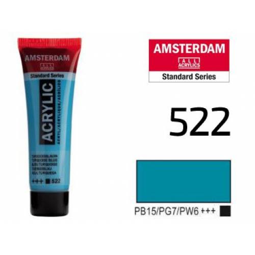 Краска акриловая RT Amsterdam 20мл 522 Бирюзовый синий Краска акриловая RT Amsterdam 20мл 522 Бирюзовый синий