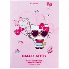 Цветной картон Kite А4 10л 10цв HK24-255 двухсторонний Hello Kitty