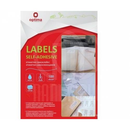 Папір самоклеючий A4 Optima 51шт. 70x16.9 мм O25120 100арк