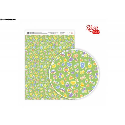 Бумага Rosa Talent А4 с рис 250г/м2 „Вaby boy“ 1
