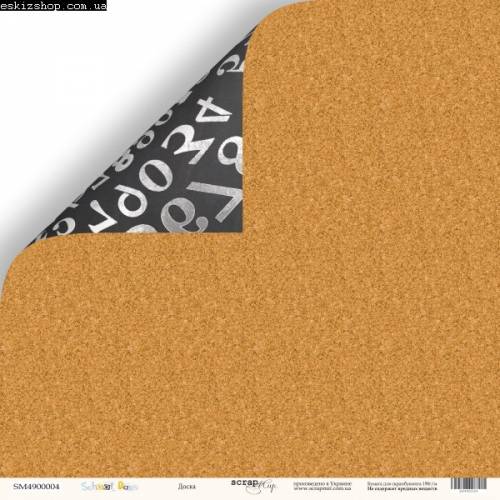 Бумага Scrapmir с рис двухстор 30*30см 190г/м2 SM4900004 School Days Доска
