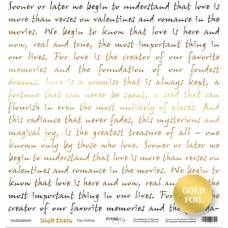 Бумага Scrapmir с рис одностор 30*30см 190г/м2 SM2600009 с золот тисн Simple Flowers Про лю