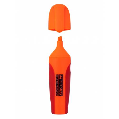 Маркер текстовиділювач Buromax BM.8904-11 NEON товстий с гумов. вставками помаранчевий флюорісц. 