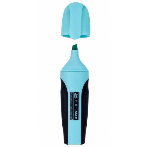 Маркер текстовиділювач Buromax BM.8905-06 PASTEL товстий с гумов. вставками пастельний бірюзовий