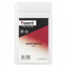 Бейджик Axent 4529 вертикальный замок zip lock 54*82мм