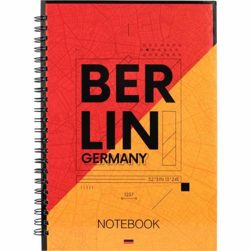 Блокнот Axent 8032-05 формат А5 клетка 96листов боковая спираль Berlin 