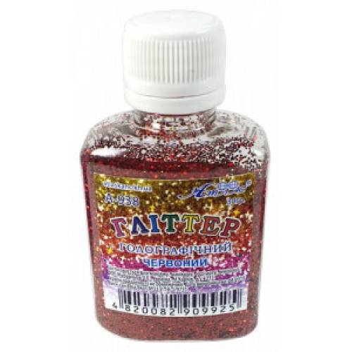 Блёстки (глитер) ТМ Атлас А-938 25гр голограф красный