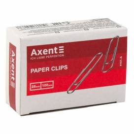 Скріпки Axent 28мм 4101-A 100шт круглі 
