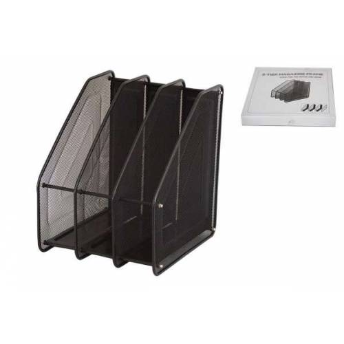 Лоток для паперу металевий вертикальний ТМ Одесса на 3 відділа 307-C чорний