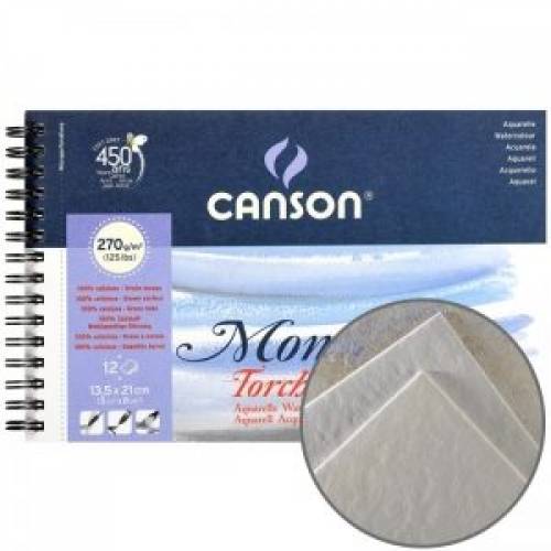 Альбом для акварелі Canson Montval 270г/м 13,5х21 см 12л Torchon Bloc 