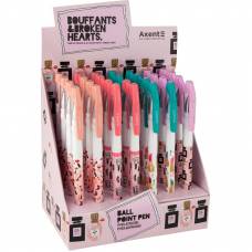Ручка Axent шариковая 1049-09 Bouffants & Broken Hearts