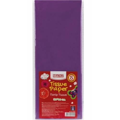 Цветная бумага тишью Maxi 50*70см MX61808 5л насыщенный фиолетовый