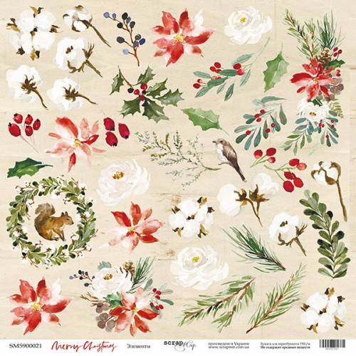 Бумага Scrapmir с рис одностор 30*30см 190г/м2 SM5900021 Merry Christmas Элементы Бумага Scrapmir с рис одностор 30*30см 190г/м2 SM5900021 Merry Christmas Элементы