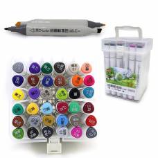 Скетч маркеры Josef в пластиковом контейнере 36цв.ТК83010-36 двухсторонние Sketchmarker  для скетчинга