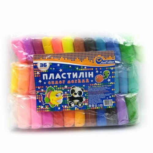 Пластилін легкий JosefOtten 36 кольорів моделін для ліплення повітряний 9грам х 36цветов + стеки 208970