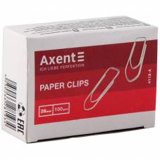 Скріпки Axent 28мм 4113-A 100шт 5- кутні нікель