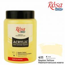 Краска акриловая Rosa Studio 400мл 411 Неаполитанская желтая