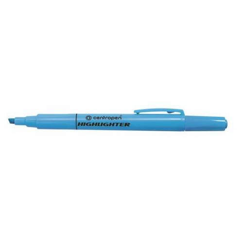 Текстовыделитель Centropen 8722/03 тонкий скошенный 1-4мм флюорисц. синий (с держателем на корпусе)