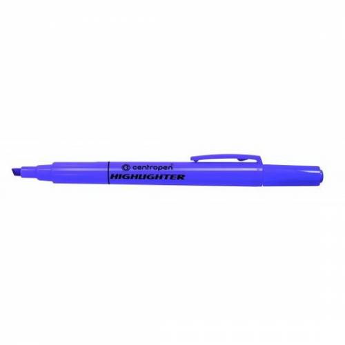 Маркер текстовиділювач Centropen 8722/08 тонкий кліноподібний 1-4мм флюорісц. фіолетовий (з тримачем на корпусі)