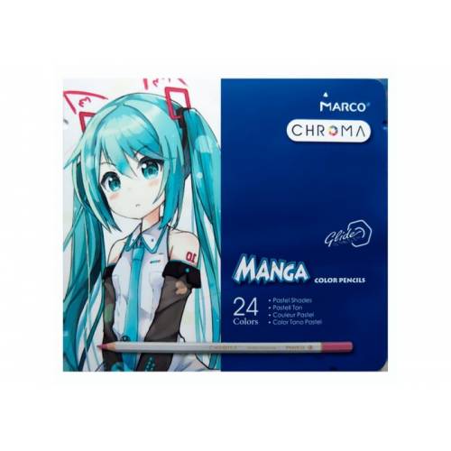 Цветные карандаши  Marco 24цв. 8550-24TN Chroma(Manga) в железн. пен. 
