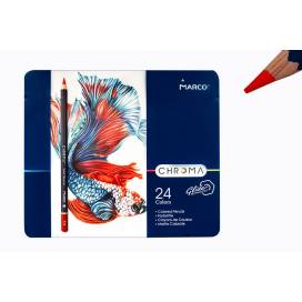 Цветные карандаши  Marco 24цв. 8010-24TN Chroma в железн. пен. 
