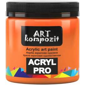 Краска акриловая для живописи и декора Art Kompozit  430мл 553 Флуоресцентная оранжевая