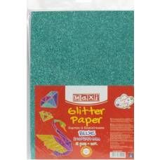 Цветной картон Maxi А4 290г/м2 MX61924 с блёстками бирюзовый (1 лист)
