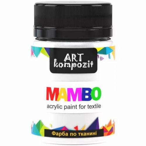 Фарба Mambo Art Kompozit акрилова для тканини 50 мл  1 білий